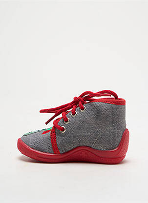 Chaussons/pantoufles fermeture lacets bout rond rouge BELLAMY garçon