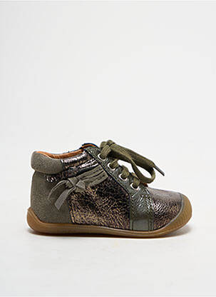 Bottillons nubuck bout rond vert BABYBOTTE fille