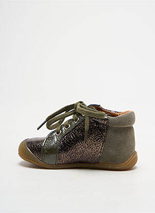 Bottillons nubuck bout rond vert BABYBOTTE fille