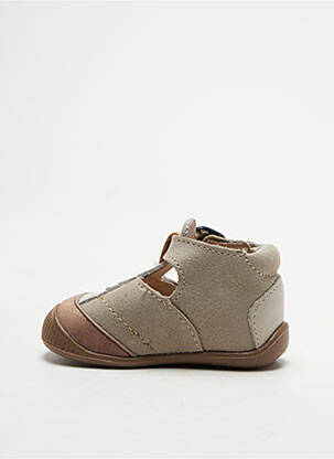 Sandales/nu pieds nubuck bout rond gris BABYBOTTE garçon