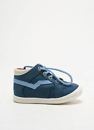 Baskets nubuck bout rond bleu GBB garçon
