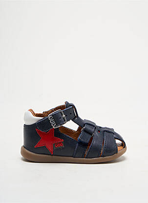 Sandales/nu pieds tissage satiné bout rond bleu GBB garçon