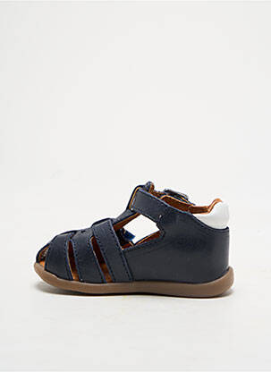Sandales/nu pieds tissage satiné bout rond bleu GBB garçon