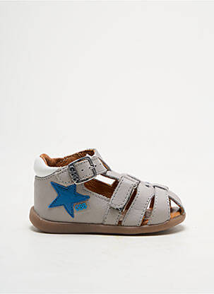 Sandales/nu pieds tissage satiné bout rond gris GBB garçon