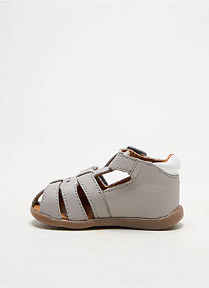 Sandales/nu pieds tissage satiné bout rond gris GBB garçon