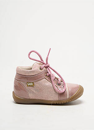 Bottillons nubuck bout rond rose GBB fille