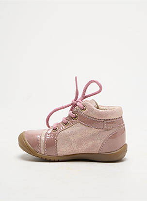 Bottillons nubuck bout rond rose GBB fille
