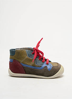 Bottillons nubuck bout rond vert BABYBOTTE garçon