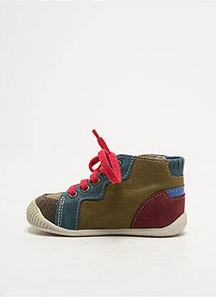 Bottillons nubuck bout rond vert BABYBOTTE garçon
