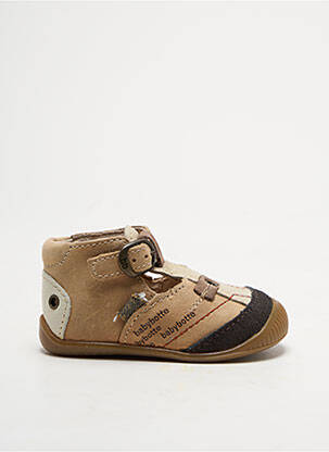 Sandales/nu pieds tissage satiné bout rond marron BABYBOTTE garcon