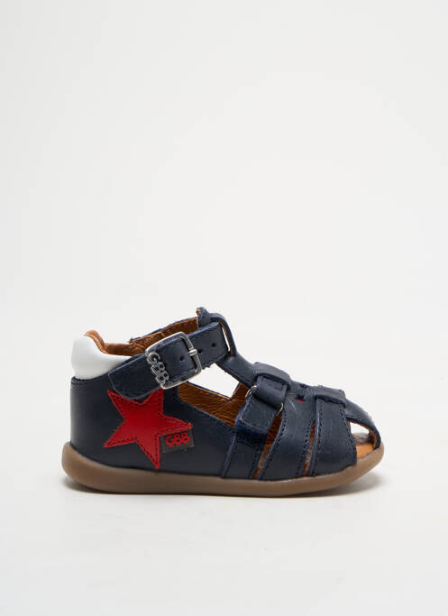 Sandales/nu pieds tissage satiné bout rond bleu GBB garcon