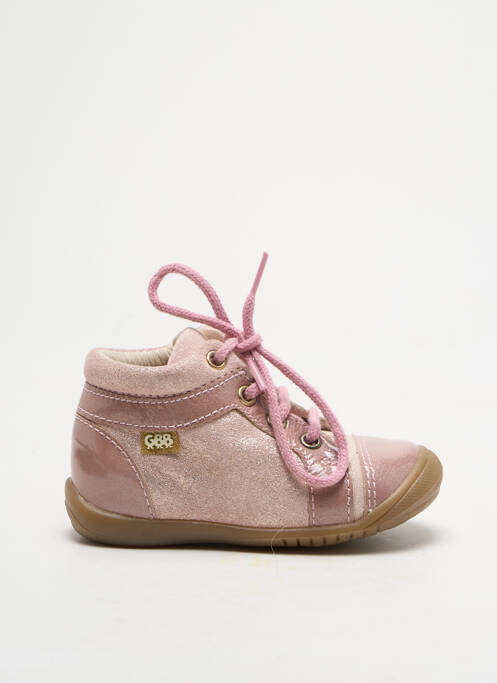 Bottillons nubuck bout rond rose GBB fille