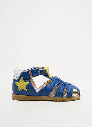 Sandales/nu pieds matière lisse bout rond bleu BOPY garçon
