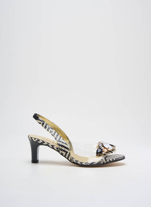 Escarpins tissage satiné talon de 4 à 6cm noir AZUREE femme
