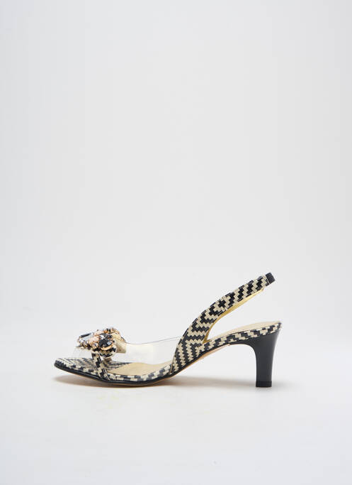 Escarpins tissage satiné talon de 4 à 6cm noir AZUREE femme