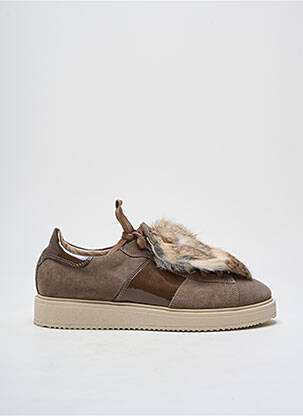 Baskets nubuck talon plat jusqu'à 3cm marron MORELLI femme