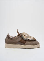 Baskets nubuck talon plat jusqu'à 3cm marron MORELLI femme