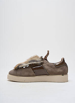 Baskets nubuck talon plat jusqu'à 3cm marron MORELLI femme