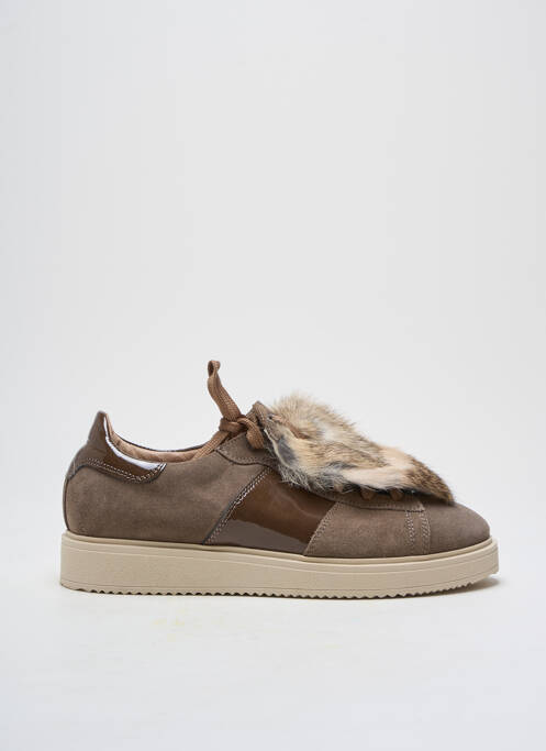 Baskets nubuck talon plat jusqu'à 3cm marron MORELLI femme