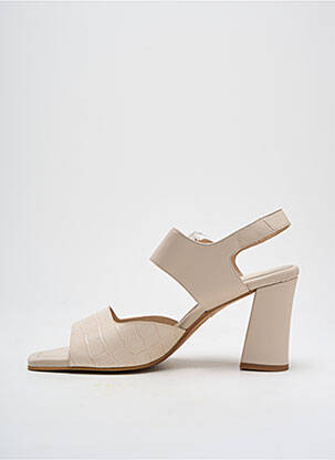 Sandales/nu pieds tissage satiné talon de 7 à 9cm beige DANSI femme