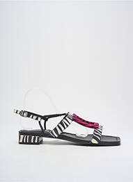 Sandales/nu pieds tissage satiné talon plat jusqu'à 3cm noir DANSI femme