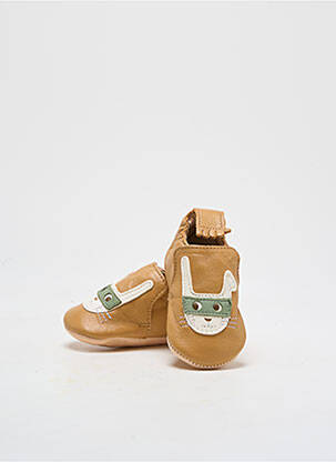 Chaussons/pantoufles matière lisse bout rond marron EASY PEASY garçon