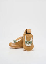 Chaussons/pantoufles matière lisse bout rond marron EASY PEASY garcon