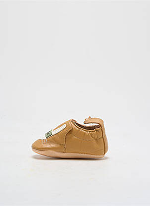Chaussons/pantoufles matière lisse bout rond marron EASY PEASY garçon