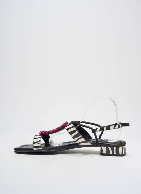 Sandales/nu pieds tissage satiné talon plat jusqu'à 3cm noir DANSI femme