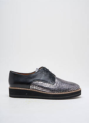 Derbies tissage satiné talon de 4 à 6cm argent EMILIE KARSTON femme