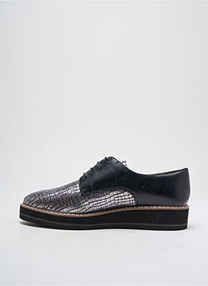 Derbies tissage satiné talon de 4 à 6cm argent EMILIE KARSTON femme