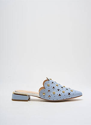 Mules/sabots matière lisse talon plat jusqu'à 3cm bleu MLV femme