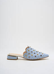Mules/sabots matière lisse talon plat jusqu'à 3cm bleu MLV femme