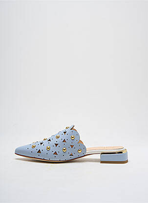 Mules/sabots matière lisse talon plat jusqu'à 3cm bleu MLV femme