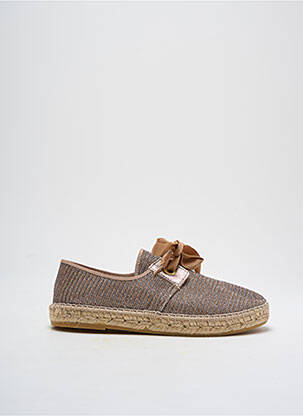 Espadrilles tissage satiné talon plat jusqu'à 3cm or LA MAISON DE L'ESPADRILLE femme