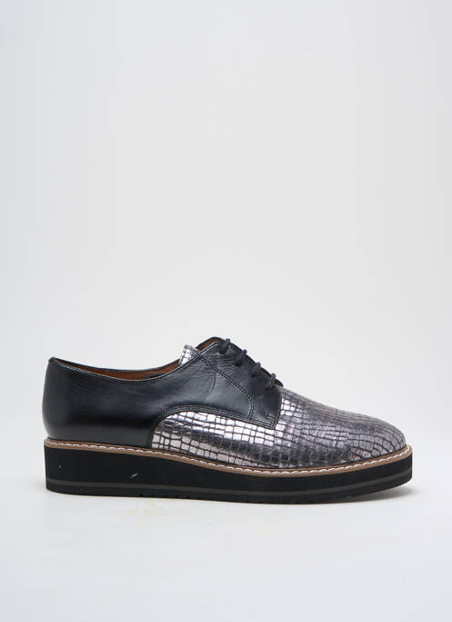 Derbies tissage satiné talon de 4 à 6cm argent EMILIE KARSTON femme
