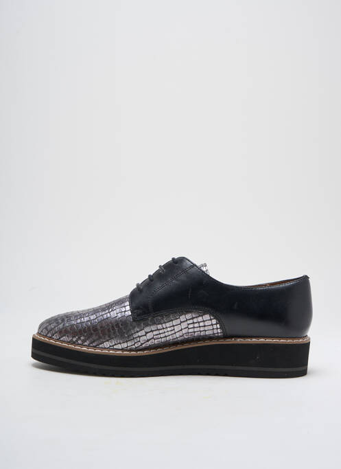 Derbies tissage satiné talon de 4 à 6cm argent EMILIE KARSTON femme