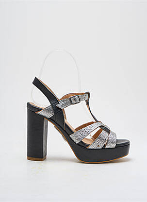 Sandales/nu pieds tissage satiné talon de 7 à 9cm argent MINKA DESIGN femme