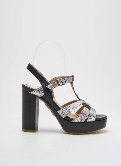 Sandales/nu pieds tissage satiné talon de 7 à 9cm argent MINKA DESIGN femme
