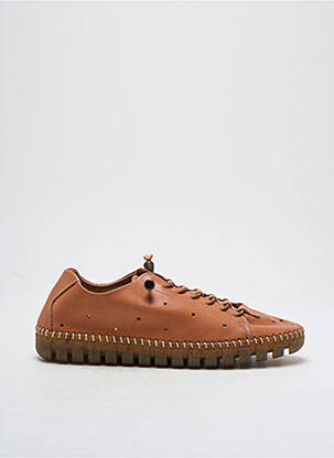 Baskets fermeture elastique talon plat jusqu'à 3cm marron WIKERS femme