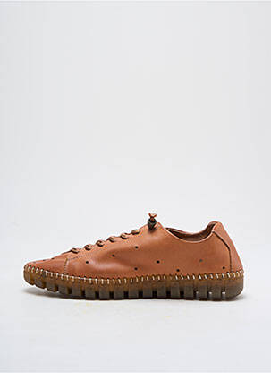 Baskets fermeture elastique talon plat jusqu'à 3cm marron WIKERS femme
