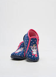 Chaussons/pantoufles fermeture zippée bout rond bleu TOOTI fille