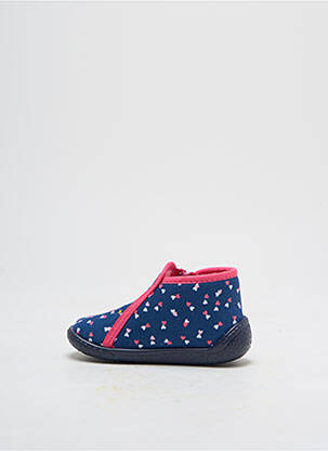 Chaussons/pantoufles fermeture zippée bout rond bleu TOOTI fille