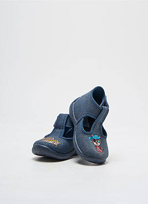 Chaussons/pantoufles tissage satiné bout rond bleu SUPERFIT fille