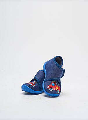 Chaussons/pantoufles fermeture scratch bout rond bleu SUPERFIT garçon