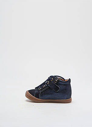 Bottillons nubuck bout rond bleu GBB garçon
