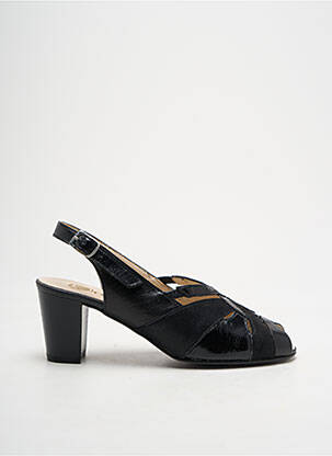 Sandales/nu pieds tissage satiné talon de 4 à 6cm noir OMBELLE femme