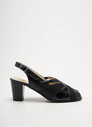 Sandales/nu pieds tissage satiné talon de 4 à 6cm noir OMBELLE femme