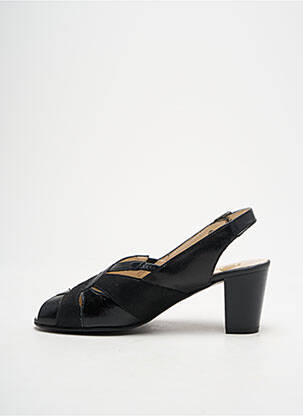Sandales/nu pieds tissage satiné talon de 4 à 6cm noir OMBELLE femme