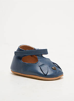 Chaussons/pantoufles tissage satiné bout rond bleu EASY PEASY enfant